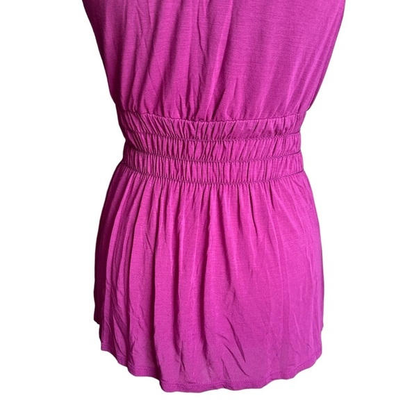 Trina Turk Plunging Neckline Smock Waistline V-neck Top Size Small - Picture 7 of 15